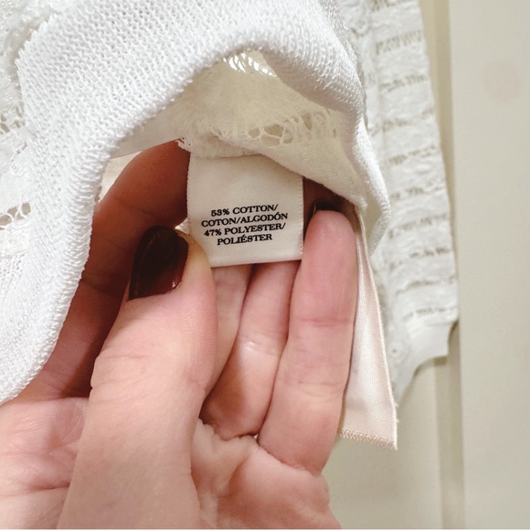 Cream long sleeve lace stripe shirt - Picture 5 of 5